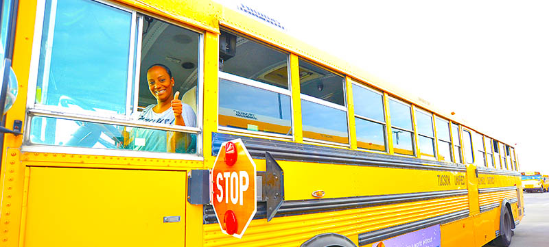 school bus driver in school bus